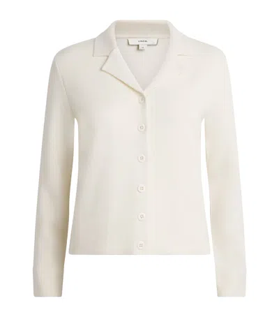 Vince Wool-cotton Blend Cardigan In Neutral