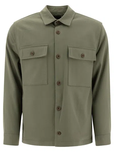 Vince Double-face Workwear Shirt Jacket In Green