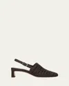 Vince Woven Leather Slingback Pumps In Ganache Brown Leather