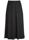 Vince Woven Midi Skirt In Gray
