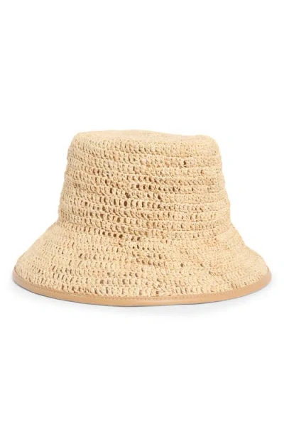 Vince Woven Raffia Bucket Hat In Brown