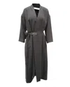 Vince Wrap Dress With Faux Leather Belt In Black Polyester In Black