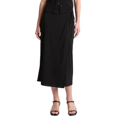 Vince Wrap Midi Skirt In Black