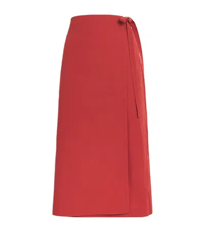 Vince Wrap Midi Skirt In Red