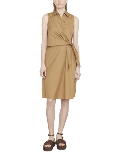 Vince Wrap Shirt Dress In Brown
