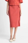 Vince Straight Wrap Skirt In Red