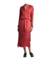 Vince Draped D-ring Wrap Skirt In Dark Scarlet In Red