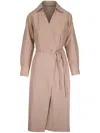 Vince Wrapped Dress In Neutrals