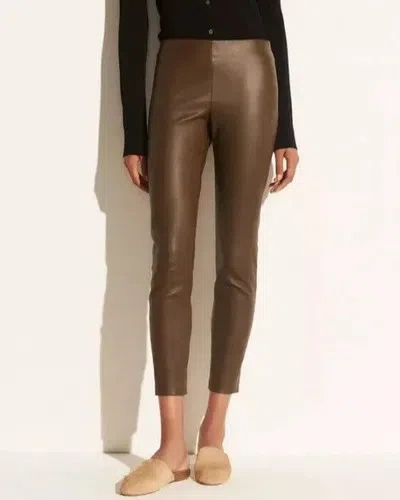 Pre-owned Vince Xxs Stitch Front Lamb Leather Legging Stretch Olive Pull On Pants $995 In Green
