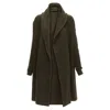 Vince Yak Wool Shawl Neck Single Button Wrap Cardigan Coat In Green