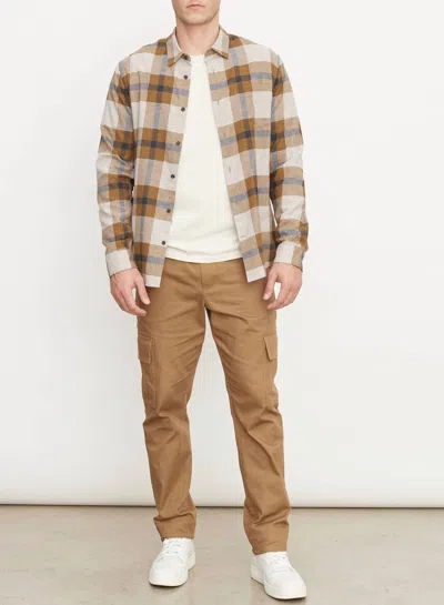 Vince Yorkshire Plaid Shirt In Slate Brown/nightshade In Beige