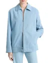 Vince Zip Front Twill Jacket In Pale Indigo