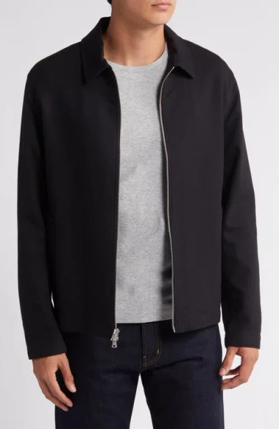 Vince Zip-up Jacket In Black/ Heather Charcoal