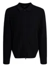 Vince Regular Fit Zip Front Sweater In Black