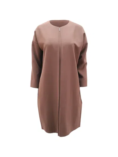 Pre-owned Vince Zipper Midi Dress In Brown