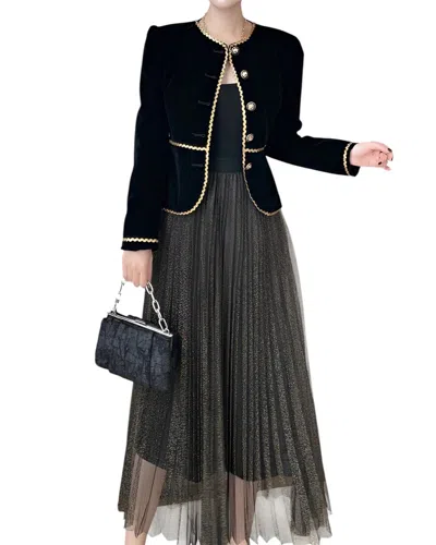 Vincent 2pc Jacket & Skirt Set In Black
