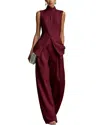 Vincent 2pc Top & Pant Set In Red