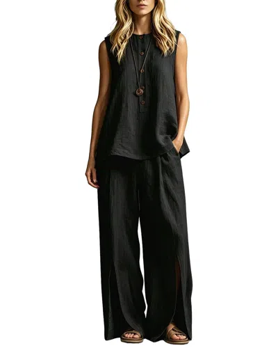 Vincent 2pc Top & Pant Set In Black