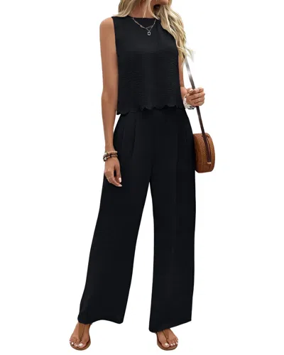 Vincent 2pc Top & Pant Set In Black