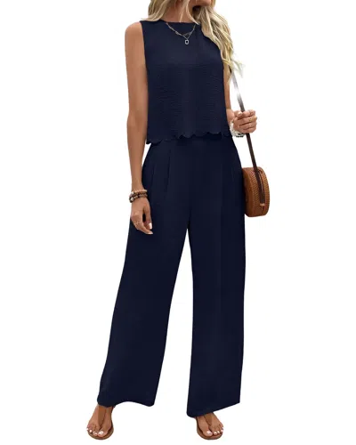 Vincent 2pc Top & Pant Set In Blue