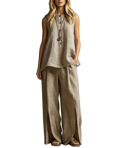 Vincent 2pc Top & Pant Set In Neutral