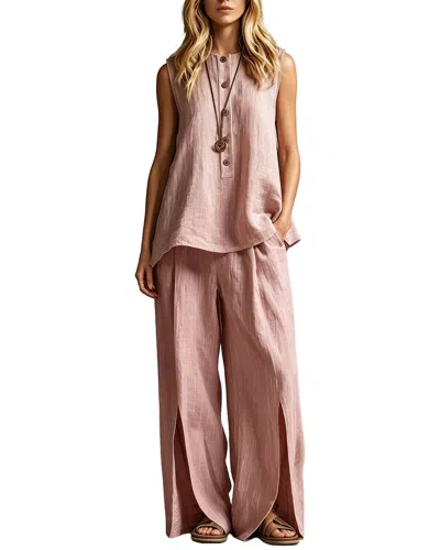 Vincent 2pc Top & Pant Set In Pink