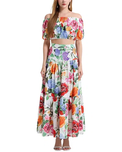 Vincent 2pc Top & Skirt Set In Multi