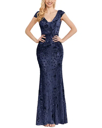 Vincent Embellished Maxi Dress In Blue