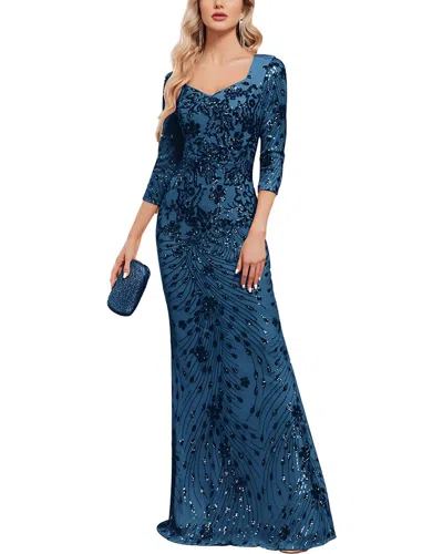 Vincent Embellished Maxi Dress In Blue