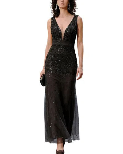 Vincent Embellished Sleeveless Maxi Dress In Black