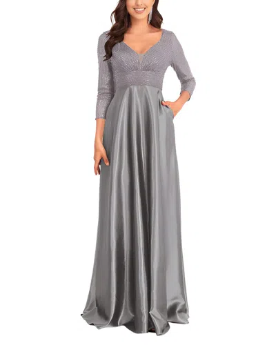 Vincent Embroidered Maxi Dress In Gray