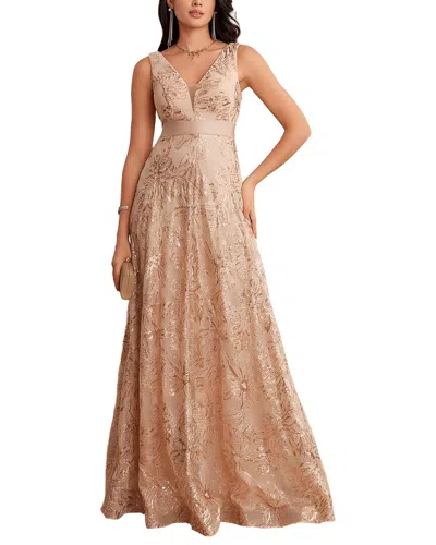 Vincent Embroidered Maxi Dress In Neutral
