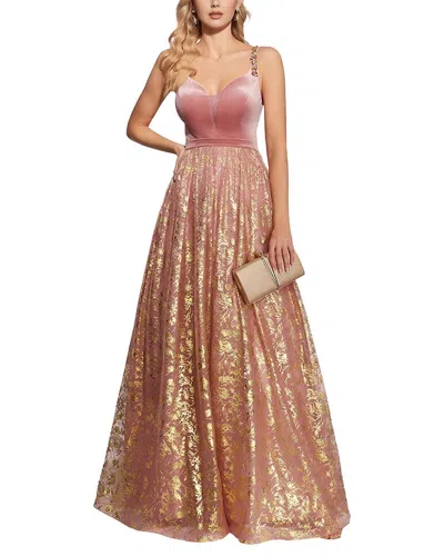 Vincent Embroidered Maxi Dress In Pink