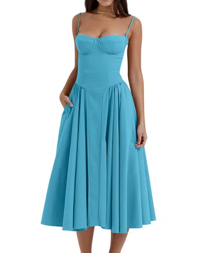 Vincent Midi Dress In Blue