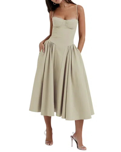 Vincent Midi Dress In Green