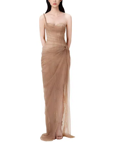 Vincent Midi Dress In Brown