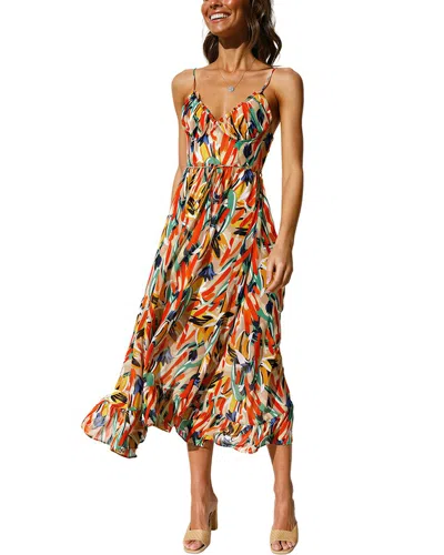 Vincent Midi Dress In Orange
