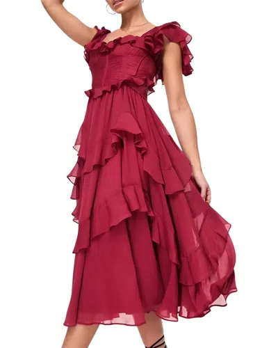 Vincent Midi Dress In Red