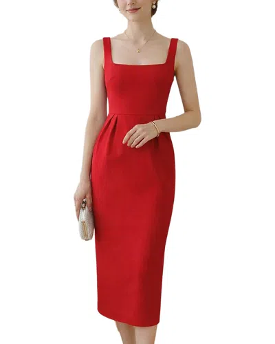 Vincent Midi Dress In Red