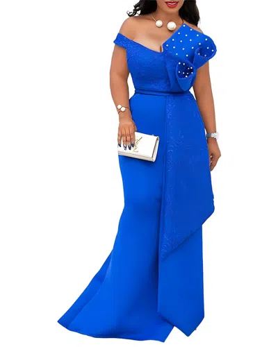 Vincent Off The Shoulder Solid Maxi Dress In Black