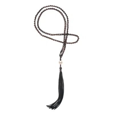 Vincent Peach Fine Jewelry Women's Brown Comoros Tassel Necklace, Various