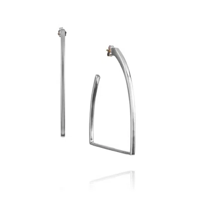 Vincent Peach Fine Jewelry Women's Silver Stirrup Hoop Earrings