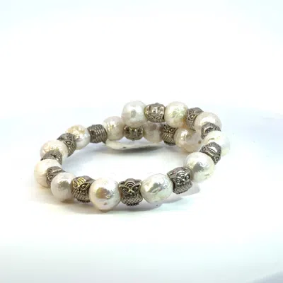 Vincent Peach Fine Jewelry Women's Silver / White Owl Pearl Bracelet In Multi