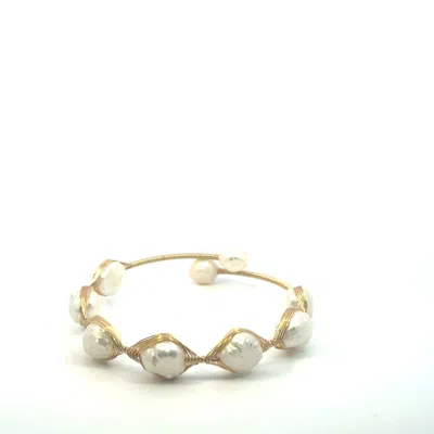 Vincent Peach Fine Jewelry Women's White / Gold Freshwater  Copper Bracelet In Multi