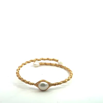 Vincent Peach Fine Jewelry Women's White / Gold Freshwater Pearl Copper Necklace In Multi