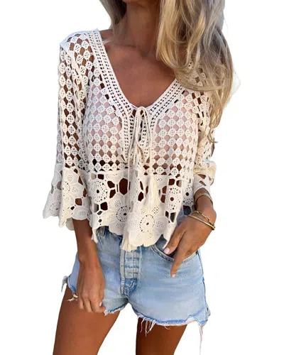 Vincent Silk-blend Top In White