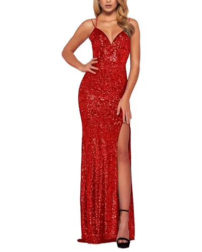 Vincent Sleeveless Embellished Maxi Dress In Red