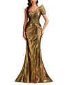Vincent Solid Maxi Dress In Gold