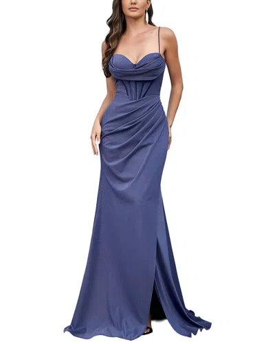 Vincent Solid Maxi Dress In Purple