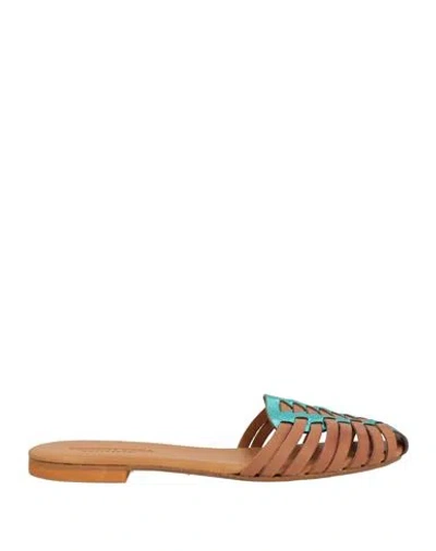 Vincent Vega Woman Mules & Clogs Turquoise Size 7 Leather